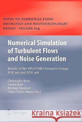 Numerical Simulation of Turbulent Flows and Noise Generation: Results of the Dfg/Cnrs Research Groups for 507 and for 508 Brun, Christophe 9783642100673 Springer