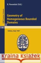 Geometry of Homogeneous Bounded Domains: Urbino, Italy 1967 Vesentini, E. 9783642110597 Springer