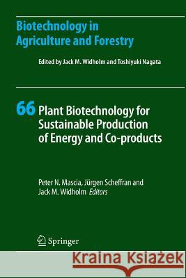 Plant Biotechnology for Sustainable Production of Energy and Co-products Peter N. Mascia, Jürgen Scheffran, Jack M. Widholm 9783642264993 Springer-Verlag Berlin and Heidelberg GmbH & 