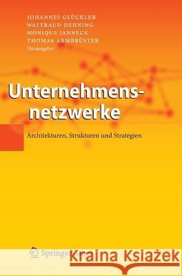 Unternehmensnetzwerke: Architekturen, Strukturen Und Strategien Glückler, Johannes 9783642295300 Springer