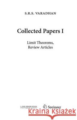 Collected Papers I: Limit Theorems Bhatia, Rajendra 9783642335440