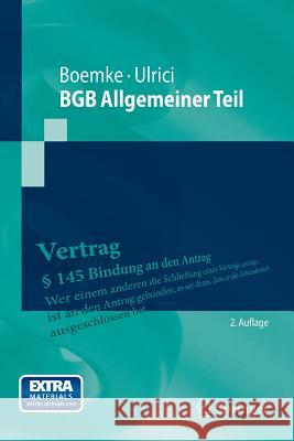 BGB Allgemeiner Teil Burkhard Boemke, Bernhard Ulrici 9783642391705