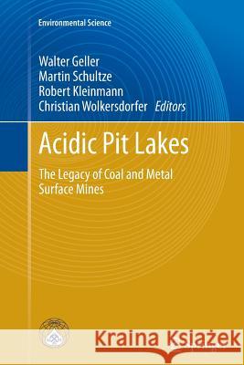 Acidic Pit Lakes: The Legacy of Coal and Metal Surface Mines Geller, Walter 9783642428500 Springer