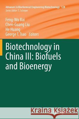 Biotechnology in China III: Biofuels and Bioenergy Feng-Wu Bai Chen-Guang Liu He Huang 9783642438875 Springer