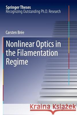 Nonlinear Optics in the Filamentation Regime Carsten Bree 9783642443589 Springer