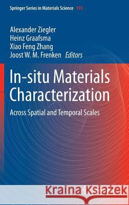 In-Situ Materials Characterization: Across Spatial and Temporal Scales Ziegler, Alexander 9783642451515 Springer