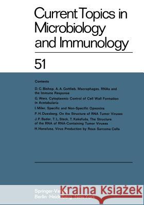Current Topics in Microbiology and Immunology / Ergebnisse Der Mikrobiologie Und Immunitätsforschung Arber, W. 9783642462153