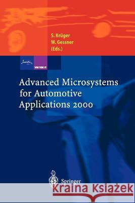 Advanced Microsystems for Automotive Applications 2000 Sven K Wolfgang Gessner 9783642621079 Springer