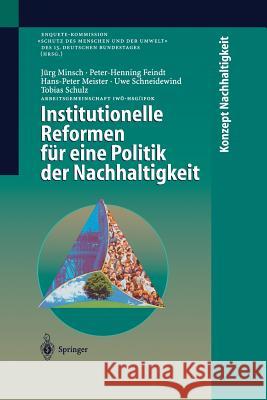 Institutionelle Reformen Für Eine Politik Der Nachhaltigkeit Minsch, Jörg 9783642638060 Springer