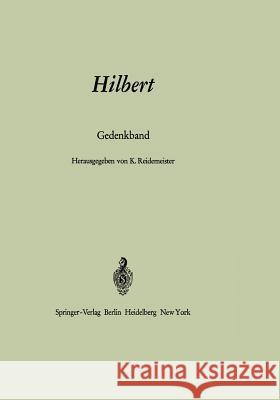 Hilbert: Gedenkband Reidemeister, Kurt V. 9783642651304