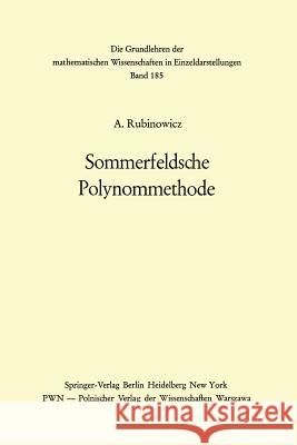 Sommerfeldsche Polynommethode Adalbert Rubinowicz 9783642652233 Springer