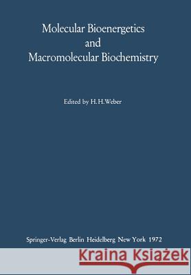 Molecular Bioenergetics and Macromolecular Biochemistry: Meyerhof-Symposium Heidelberg, July 5-8, 1970 Weber, Hans H. 9783642653117