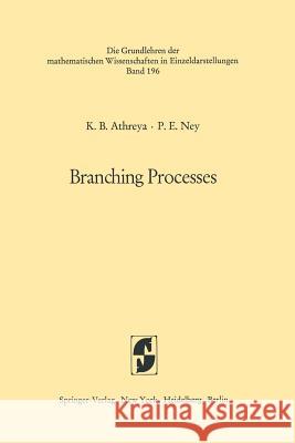 Branching Processes Krishna B. Athreya Peter E. Ney 9783642653735 Springer