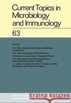 Current Topics in Microbiology and Immunology / Ergebnisse Der Mikrobiologie Und Immunitätsforschung Arber, W. 9783642657771