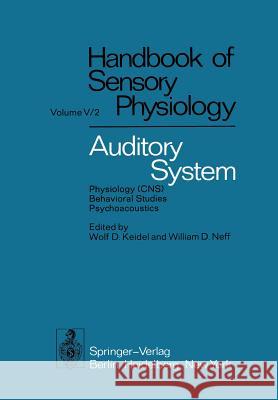 Auditory System: Physiology (Cns) - Behavioral Studies Psychoacoustics Abeles, Moshe 9783642659973