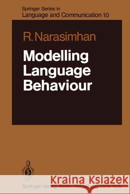 Modelling Language Behaviour R. Narasimhan 9783642679360 Springer