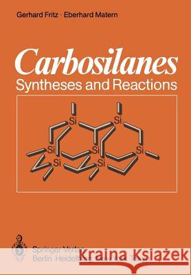 Carbosilanes: Syntheses and Reactions Fritz, Gerhard 9783642708022