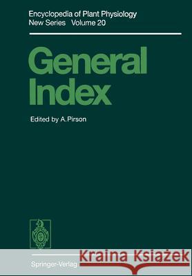 General Index Andre Pirson 9783642728983 Springer