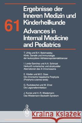 Ergebnisse der Inneren Medizin und Kinderheilkunde / Advances in Internal Medicine and Pediatrics: Neue Folge M. Brandis, A. Fanconi, P. Frick, K. Kochsiek, E. O. Riecken 9783642781018