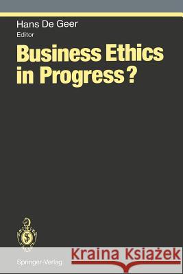 Business Ethics in Progress? Hans D 9783642788659 Springer