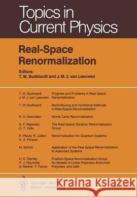 Real-Space Renormalization T. W. Burkhardt J. M. J. Van Leeuwen 9783642818271 Springer