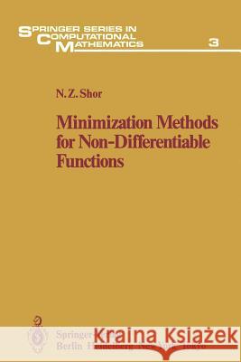 Minimization Methods for Non-Differentiable Functions N.Z. Shor, K.C. Kiwiel, A. Ruszczynski 9783642821202 Springer-Verlag Berlin and Heidelberg GmbH & 
