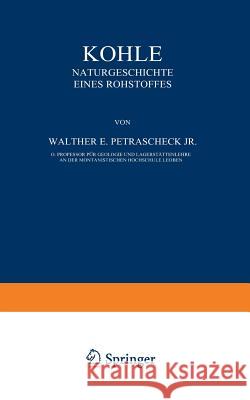 Kohle: Naturgeschichte Eines Rohstoffes Petrascheck, W. E. Jr. 9783642872068 Springer