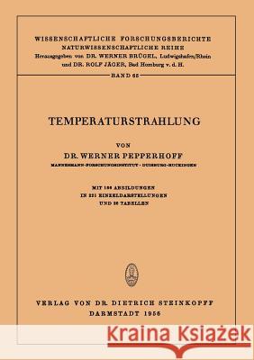 Temperaturstrahlung Werner Pepperhoff 9783642883811 Steinkopff-Verlag Darmstadt
