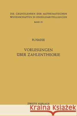Vorlesungen über Zahlentheorie Helmut Hasse 9783642886799