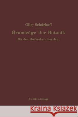 Grundzüge Der Botanik: Für Den Hochschulunterricht Gilg, Ernst 9783642894473 Springer
