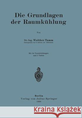 Die Grundlagen Der Raumkühlung Tamm, Walther 9783642904592