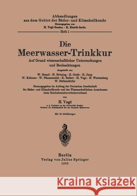 Die Meerwasser-Trinkkur: Auf Grund Wissenschaftlicher Untersuchungen Und Beobachtungen Vogt, Vogt 9783642904981 Springer