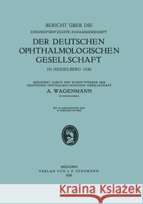 Bericht Über Die Einundfünfzigste Zusammenkunft Der Deutschen Ophthalmologischen Gesellschaft: In Heidelberg 1936 Wagenmann, A. 9783642905117 Springer