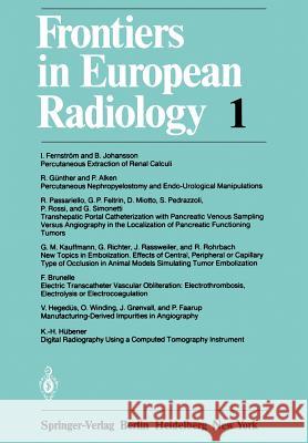 Frontiers in European Radiology I. Fernst B. Johansson P. G 9783642953927 Springer