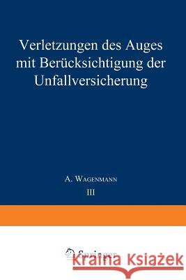 Verletzungen Des Auges Mit Berücksichtigung Der Unfallversicherung Wagenmann, A. 9783642981555 Springer