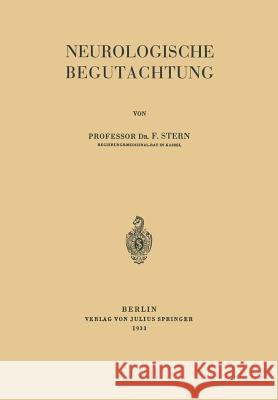 Neurologische Begutachtung F. Stern 9783642981937 Springer