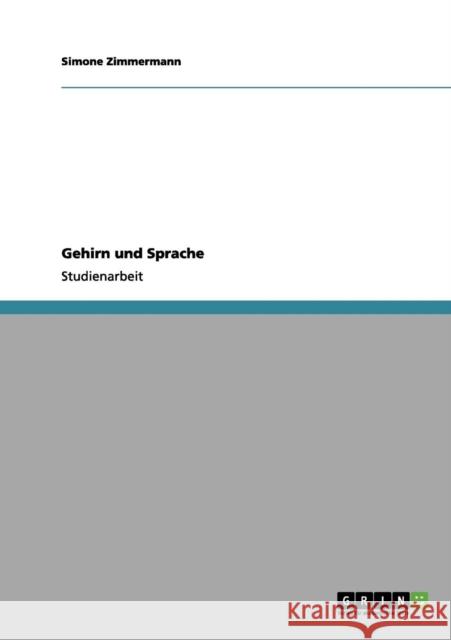 Gehirn und Sprache Simone Zimmermann 9783656068648 Grin Verlag