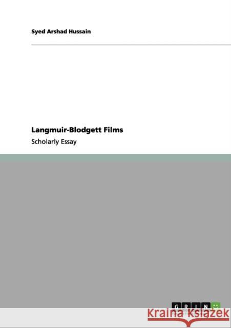 Langmuir-Blodgett Films Syed Arshad Hussain 9783656089445