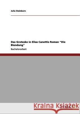 Das Groteske in Elias Canettis Roman Die Blendung Steinborn, Julia 9783656115847 Grin Verlag