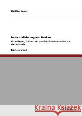 Industrialisierung von Banken: Grundlagen, Treiber und ganzheitliche Methoden aus der Industrie Kerner, Matthias 9783656142416 Grin Verlag