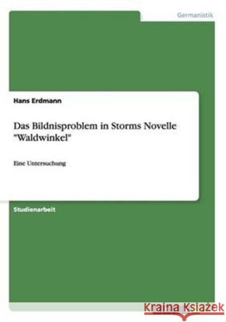 Das Bildnisproblem in Storms Novelle Waldwinkel: Eine Untersuchung Erdmann, Hans 9783656177692 Grin Verlag