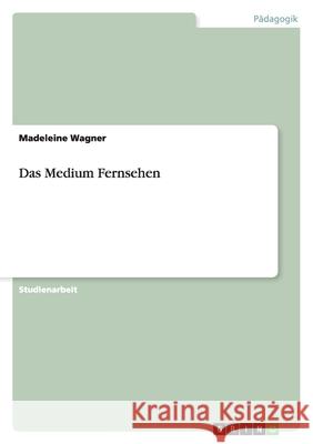 Das Medium Fernsehen Madeleine Wagner 9783656207597 Grin Verlag