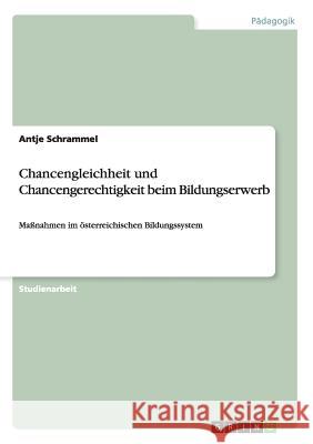 Chancengleichheit und Chancengerechtigkeit beim Bildungserwerb: Maßnahmen im österreichischen Bildungssystem Schrammel, Antje 9783656218562