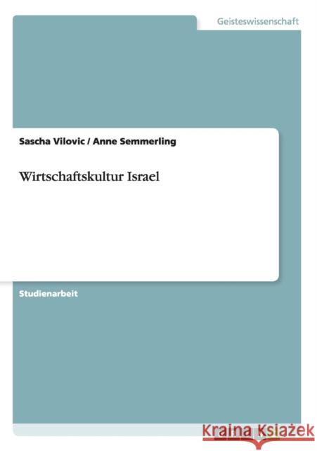 Wirtschaftskultur Israel Sascha Vilovic Anne Semmerling 9783656246206