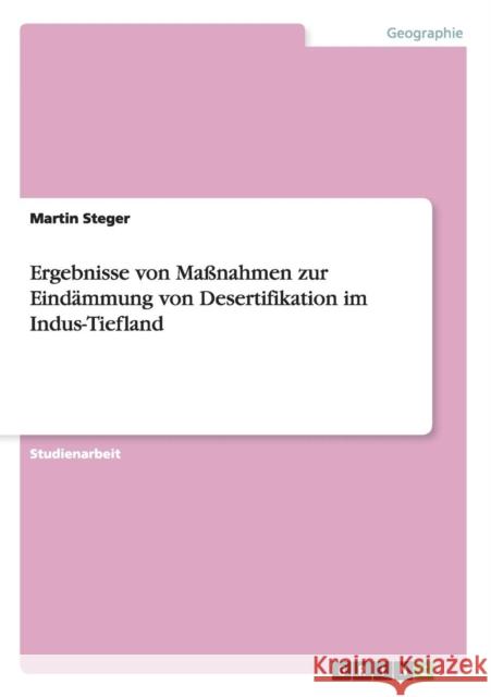 Ergebnisse von Maßnahmen zur Eindämmung von Desertifikation im Indus-Tiefland Steger, Martin 9783656271048 Grin Verlag