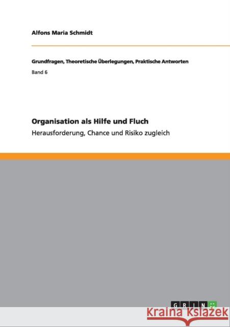 Organisation als Hilfe und Fluch: Herausforderung, Chance und Risiko zugleich Schmidt, Alfons Maria 9783656379102 Grin Verlag