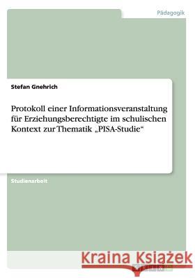 Protokoll einer Informationsveranstaltung für Erziehungsberechtigte im schulischen Kontext zur Thematik 