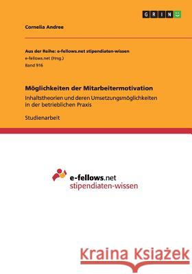 Möglichkeiten der Mitarbeitermotivation: Inhaltstheorien und deren Umsetzungsmöglichkeiten in der betrieblichen Praxis Andree, Cornelia 9783656647027 Grin Verlag Gmbh