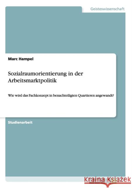 Sozialraumorientierung in der Arbeitsmarktpolitik: Wie wird das Fachkonzept in benachteiligten Quartieren angewandt? Hampel, Marc 9783656721659