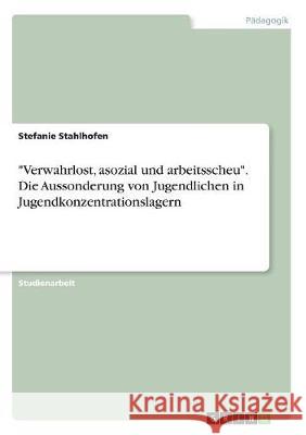 Verwahrlost, asozial und arbeitsscheu. Die Aussonderung von Jugendlichen in Jugendkonzentrationslagern Stahlhofen, Stefanie 9783656750987 Grin Verlag